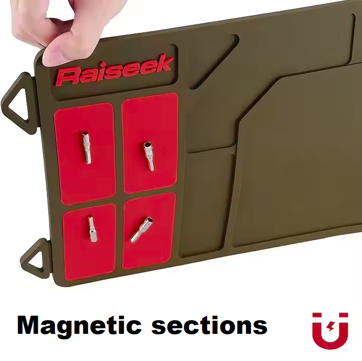 Raiseek Cleaning Mat 15.9" x 9.8" -Red/ Brown